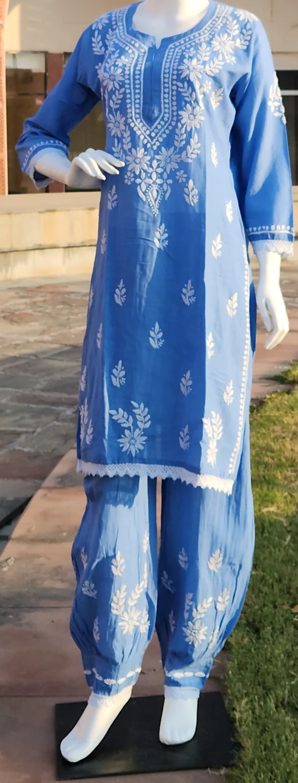 Aaral Blue Chikankari Set - Image 2