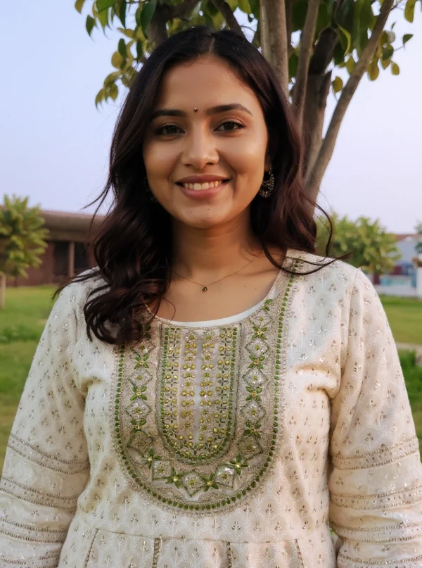 Zehra Ivory Anarkali Gown - Image 2