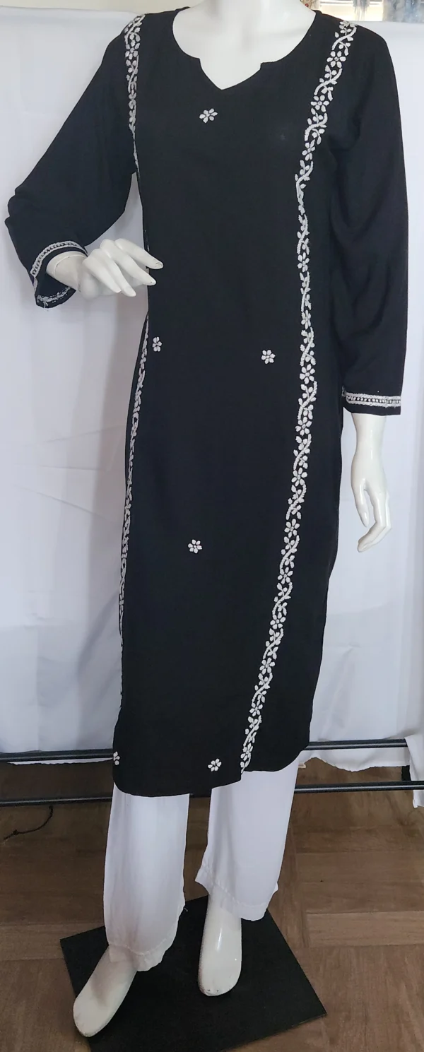Noor-E-Kaala Chikankari Long Kurta - Image 2