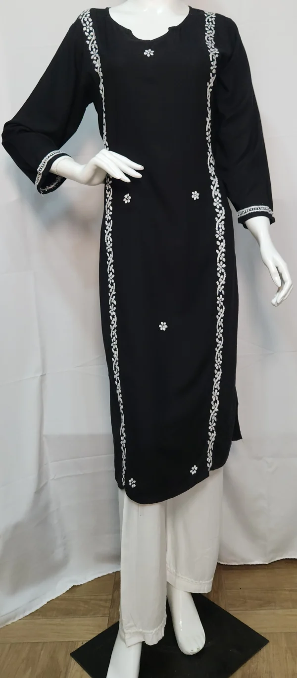 Noor-E-Kaala Chikankari Long Kurta - Image 3
