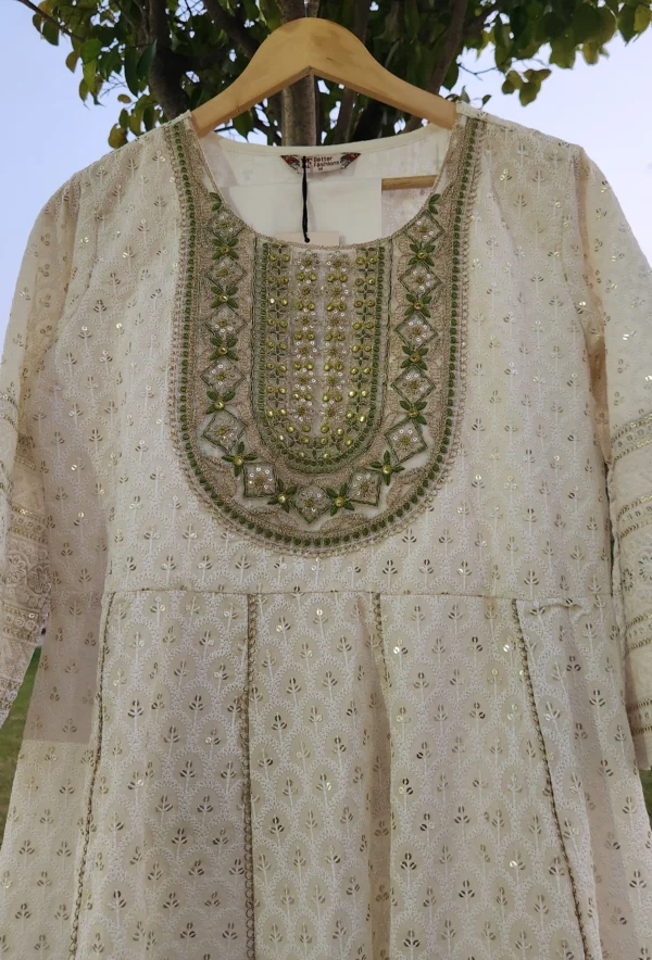 Zehra Ivory Anarkali Gown - Image 4