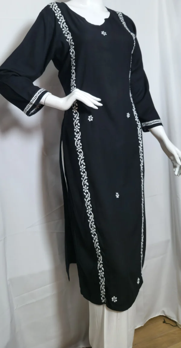 Noor-E-Kaala Chikankari Long Kurta - Image 4