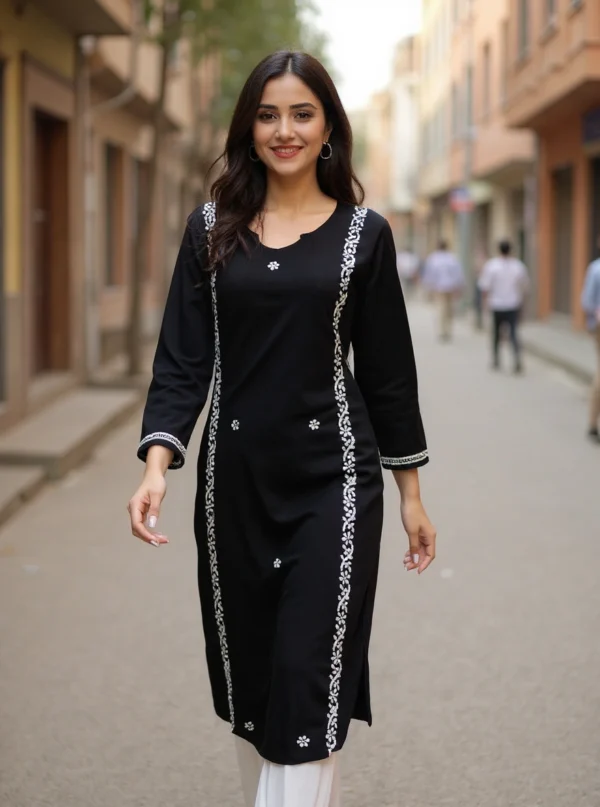 Noor-E-Kaala Chikankari Long Kurta