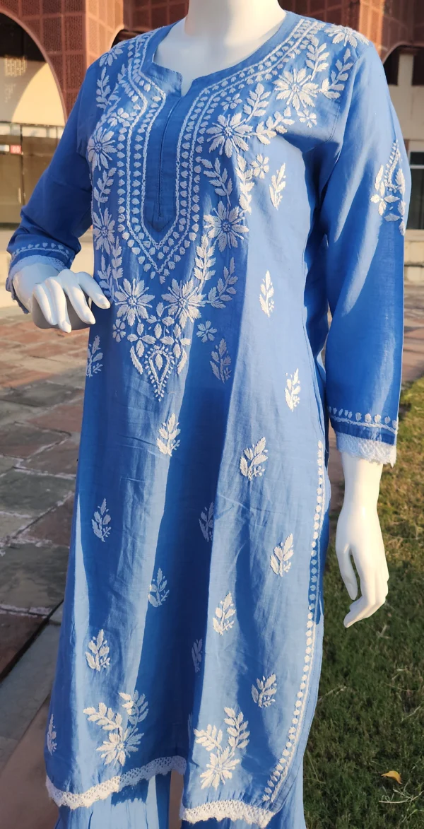 Aaral Blue Chikankari Set - Image 5