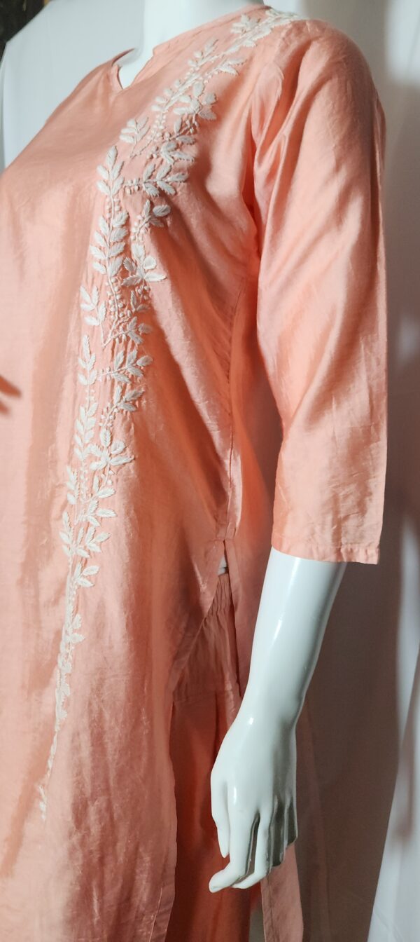 Aarohi Peach Blossom Kurta Set with Dhoti - Image 3