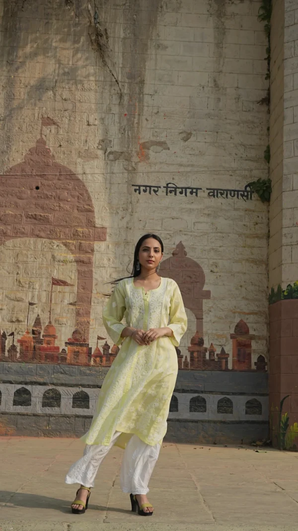Swarnika Chikankari Long Kurta - Image 3