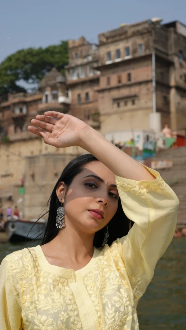 Zuneria Chikankari Long Kurta set - Image 6