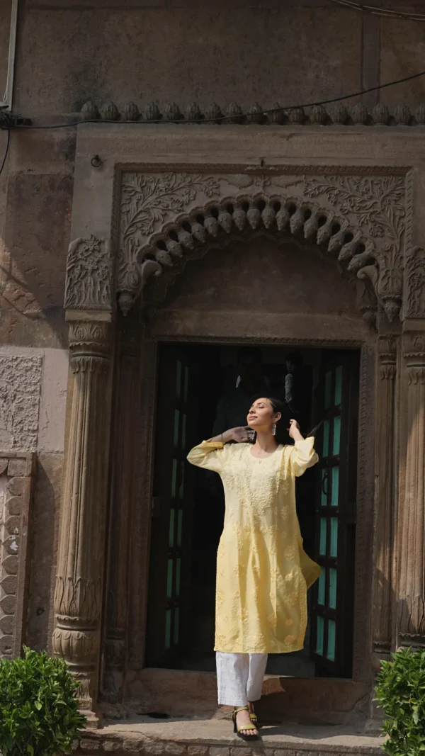 Zuneria Chikankari Long Kurta set