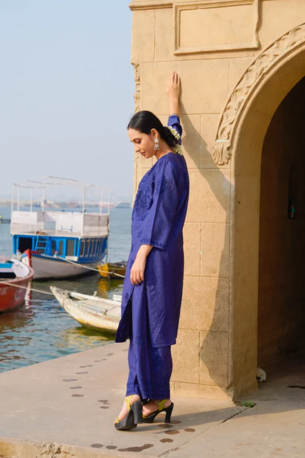 Sapphire Chikankari Kurta Set - Image 4