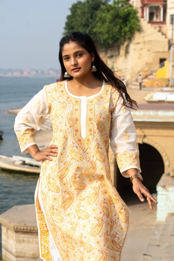 Nazakat Colourful Chikankari Kurta Set - Image 4