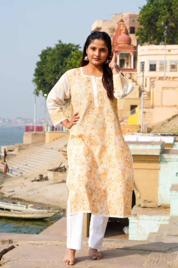 Nazakat Colourful Chikankari Kurta Set