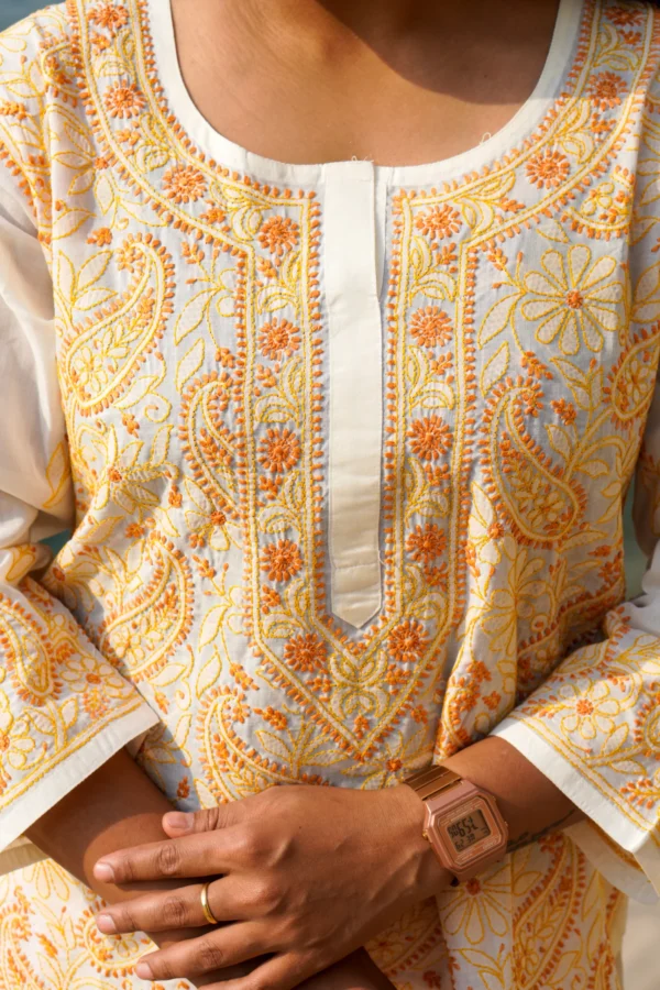 Nazakat Colourful Chikankari Kurta Set - Image 5
