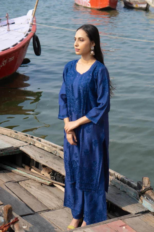 Sapphire Chikankari Kurta Set - Image 3